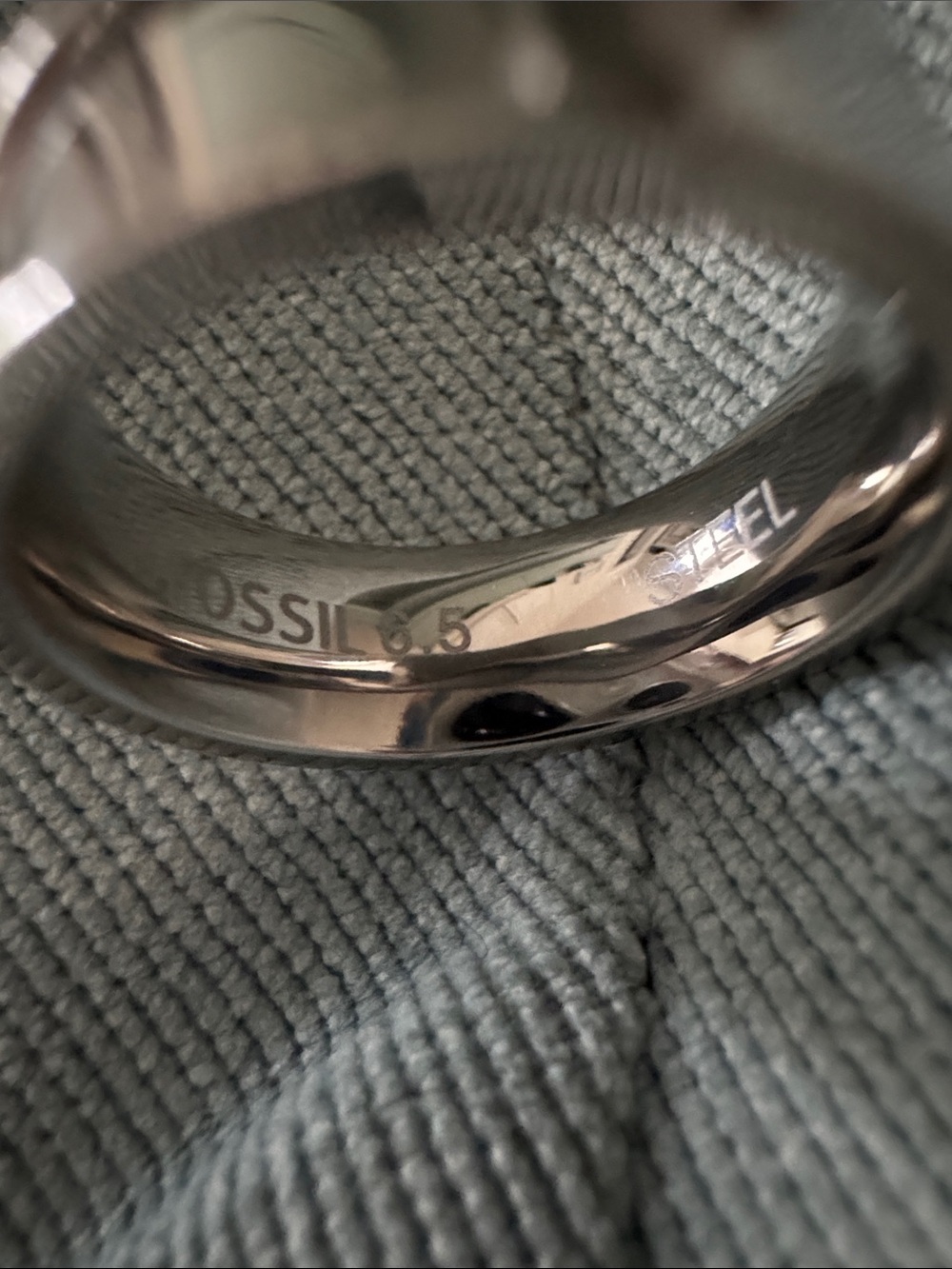 Fossil Steel Ring Size 6.5 - Picture 4 of 4